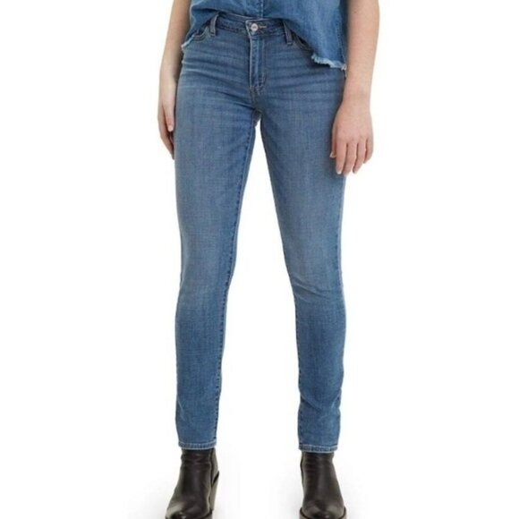 Levi's Strauss 711 Skinny Filiform Blue Jeans Size 27 Skinny Leg, Mid-Rise, - Picture 1 of 10